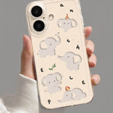 16″ iPhone 16 Pro Max Silicone Case - Cute Elephant Design